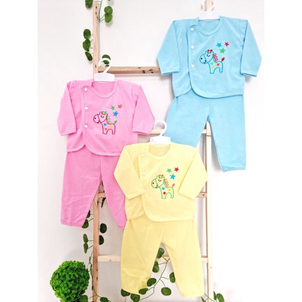 OBRAL! ECER SETELAN PIYAMA PANJANG/PENDEK/CP BAYI ALL SIZE 0-3BULAN BORDIR 100%KATUN