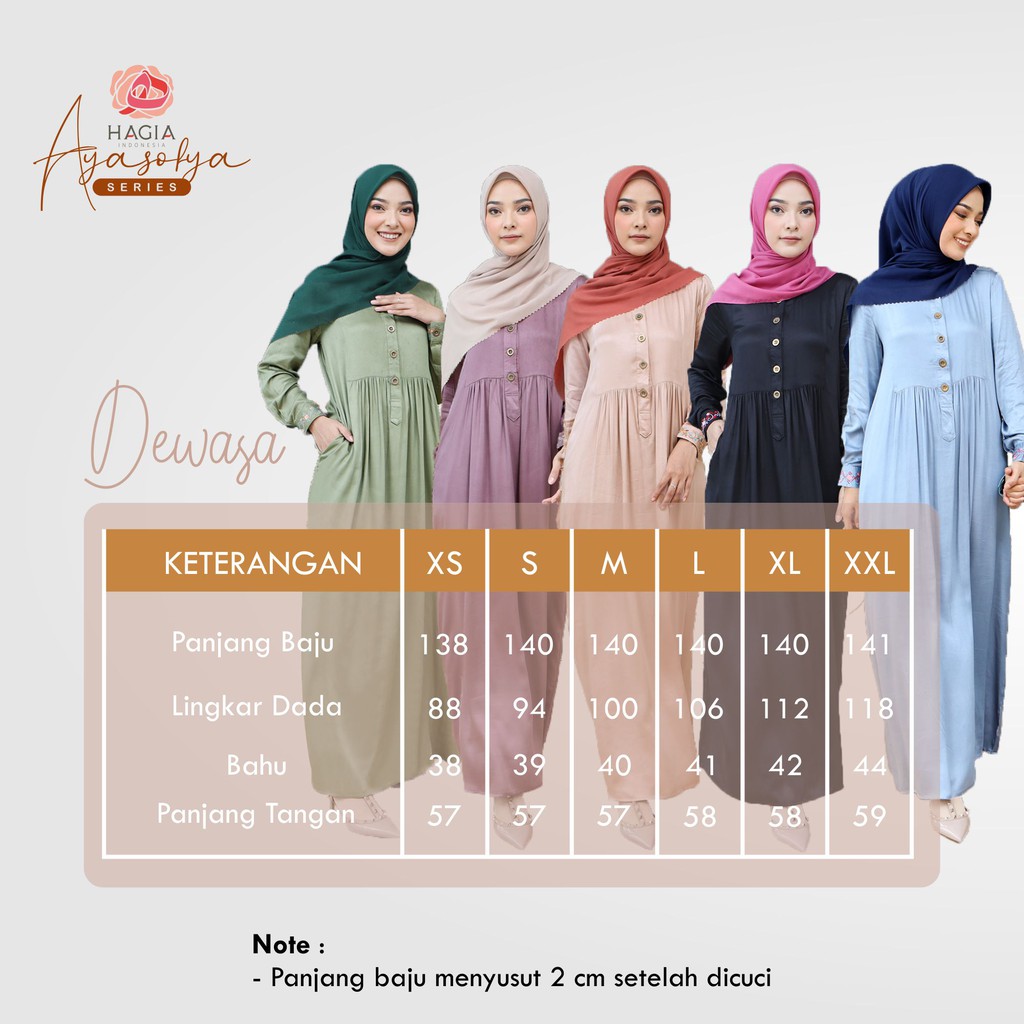 AYASOFYA BORDIR SERIES MOM by Hagia Indonesia @hagia_id / GAMIS bahan rayon silk