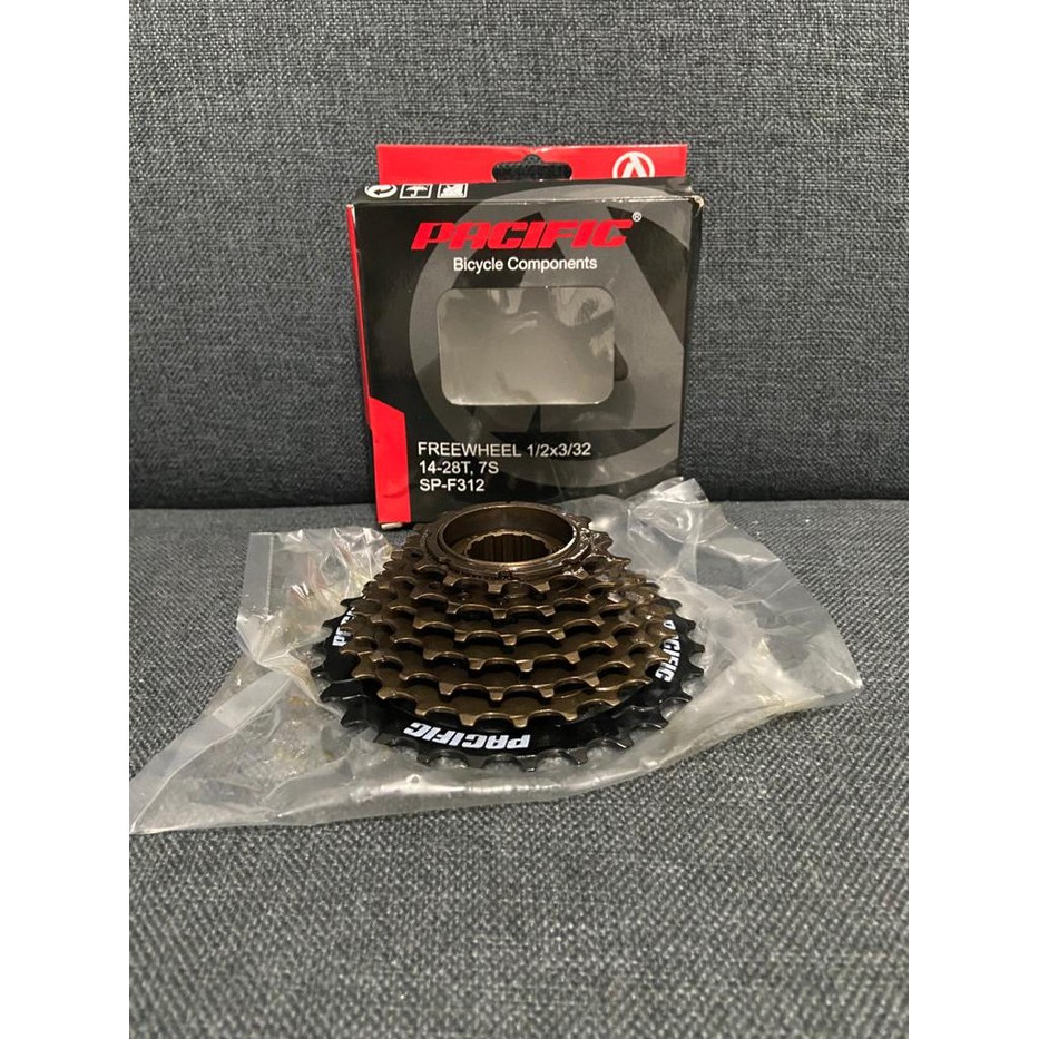 Sprocket 7 speed ulir drat pacific 14-28T