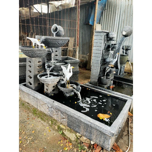 Kolam ikan air mancur susun portabel