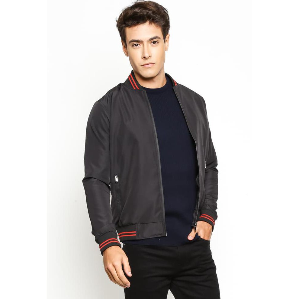 ✨ MURAH JAKET MURAH PRIA✨ VALINO BOMBER HITAM JACKET - V-XLDQ01-O9 - XL ON SALE