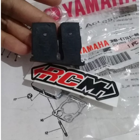 KARET ABSORBER 1 CYLINDER CILINDER SILINDER HEAD BLOCK BLOK ATAS RXKING RX KING RXK ORI ORIGINAL YAMAHA YGP ASLI 3HB-E1161-00 / 3HB-E1162-00