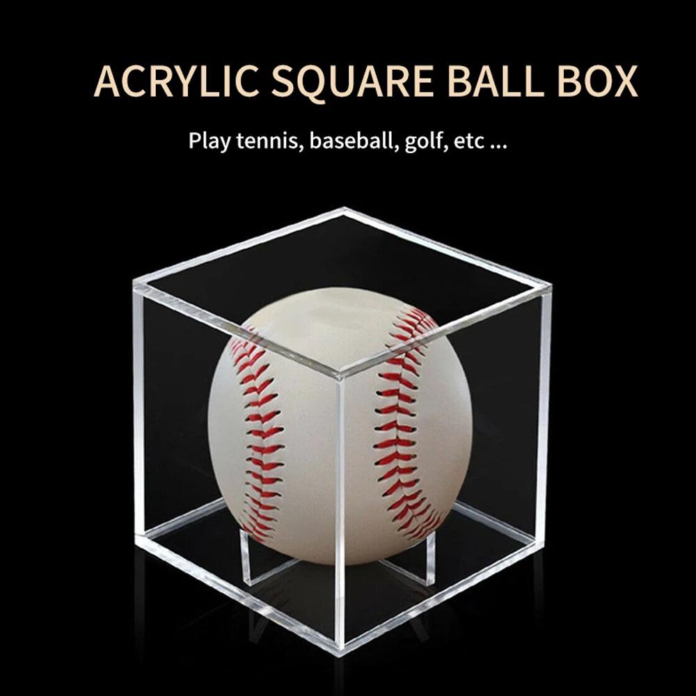 NICKOLAS1 Baseball Box Olahraga Outdoor Akrilik Perlindungan UV Bola Golf Transparan Softballs 9inch Baseball