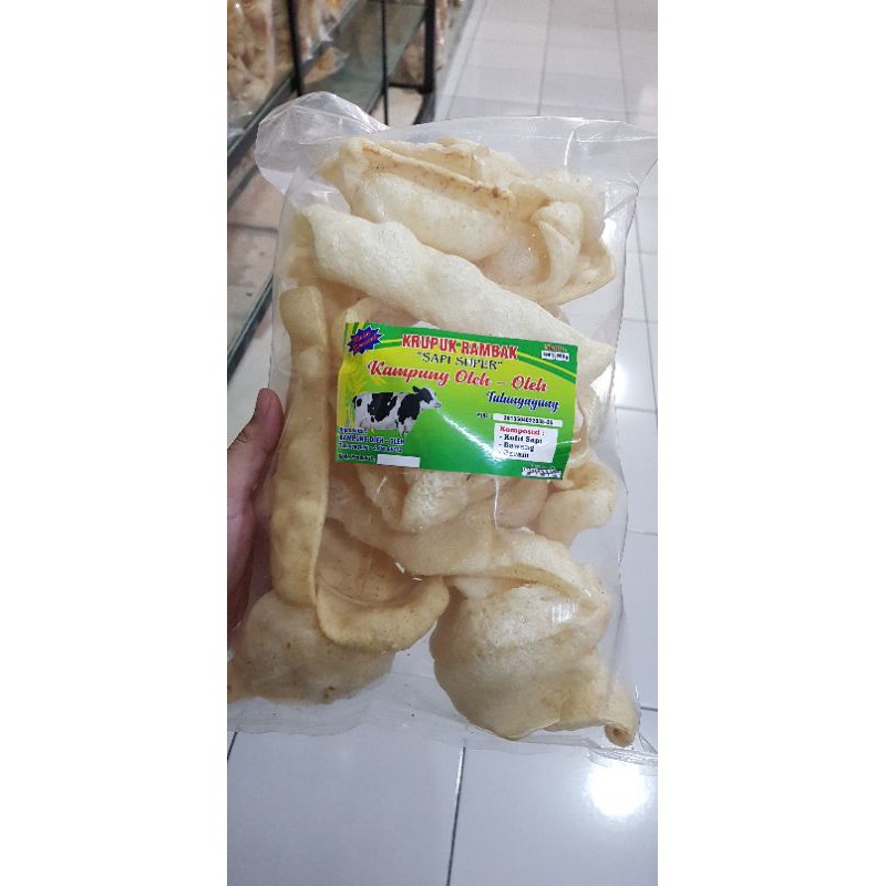 

KERUPUK RAMBAK SAPI SUPER 250 GRAM KHAS TULUNGAGUNG