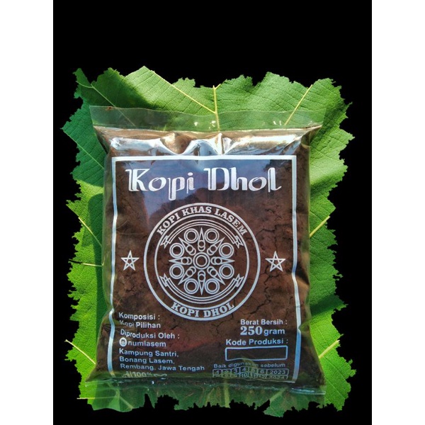 

Kopi Lelet Kopi hitam kopi bubuk khas Lasem 250 gram, cap kopi Dhol