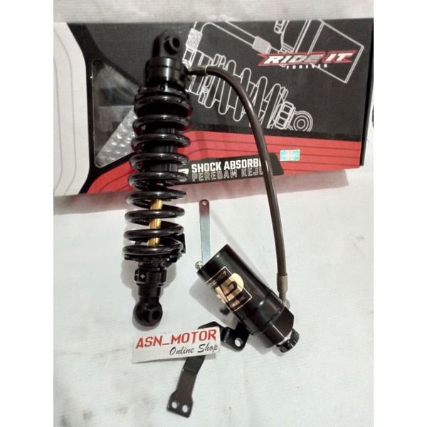 Monoshock tabung pisah Fleksibel Ninja 150 R / Ninja ss Ride IT GP 103, GP 104  Kuning , Merah , Black series as gold