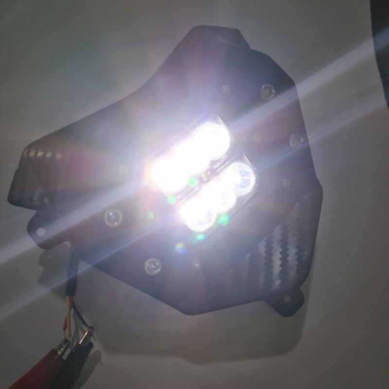 lampu depan crf 150 model led super terang mantap untuk supermoto pnp tinggal pasang headlamp crf