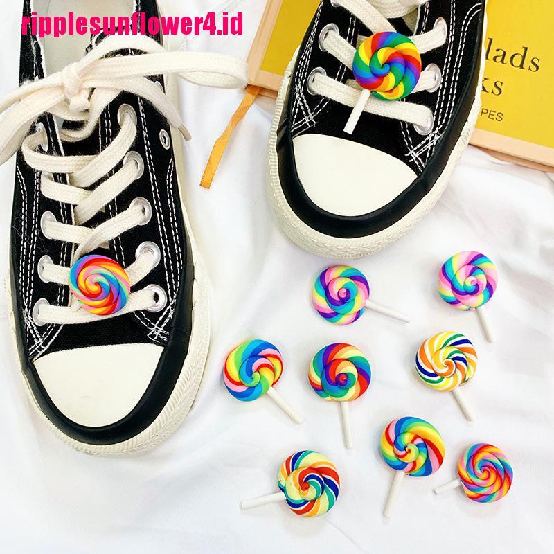 Bros Pin Handmade DIY Desain Lollipop Pelangi Warna-Warni