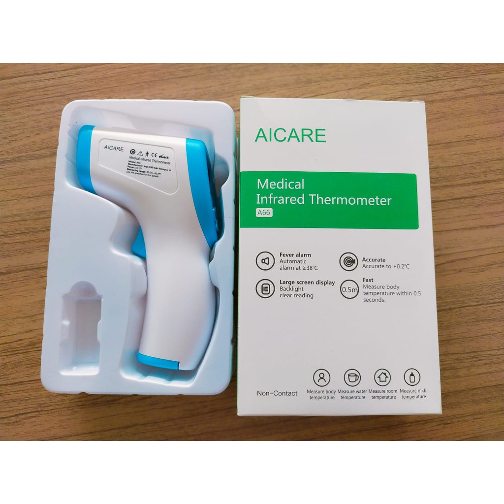 Aicare medical infrared thermometer A66 / Pengukur suhu badan / Termometer Tembak /Termo Gun