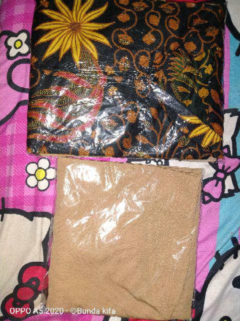 Gamis Syari Batik - Ootd - Gamis Pesta Muslimah - Set Syari - Gamis Kombinasi Muslim