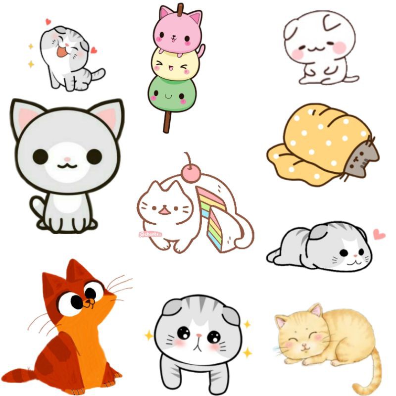 Stiker kucing lucu 1 pck isi 35 pcs , untuk aksesoris. | Shopee Indonesia