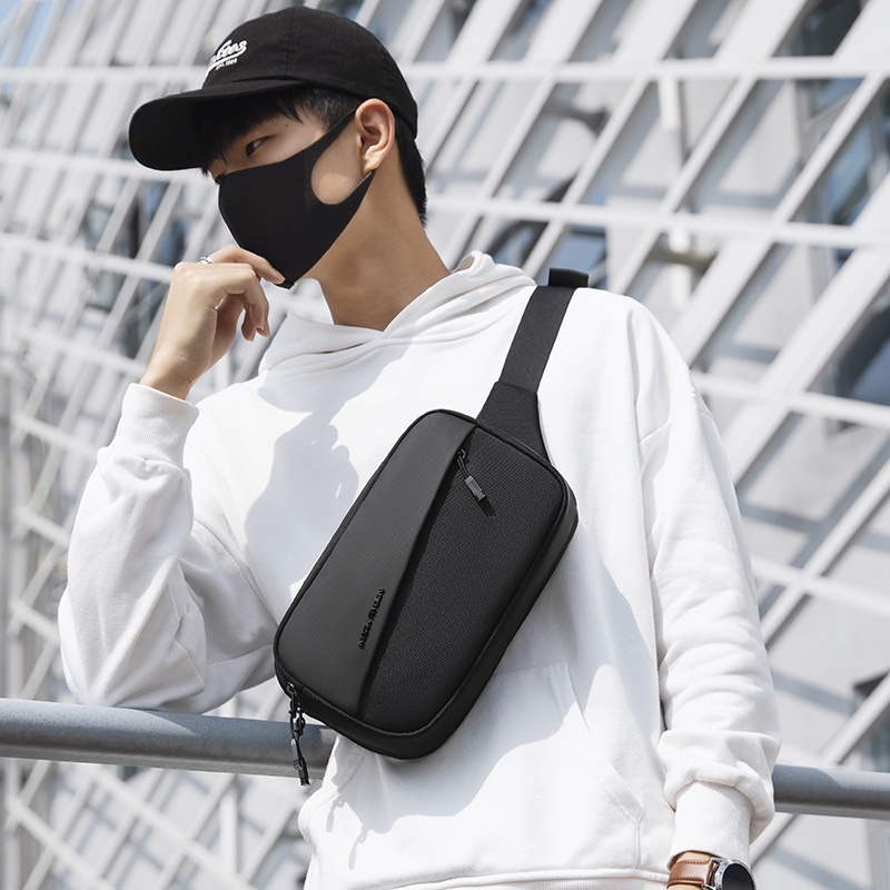 MR8112 Mark Ryden Tas Selempang Pria Crossbody Waist Sling Bag - Hitam