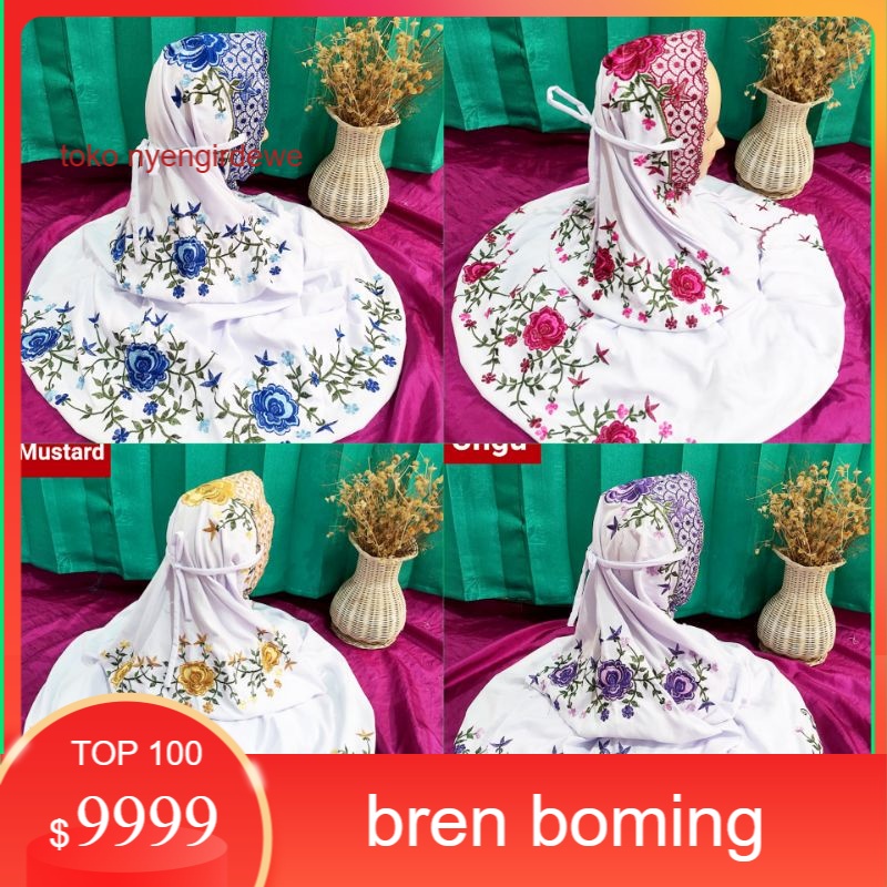 Mukena Dewasa Terusan  Bordir Mukena Lajuran Putih Kudus Bahan Kain Polino Mukenah  Terusan Dewasa L