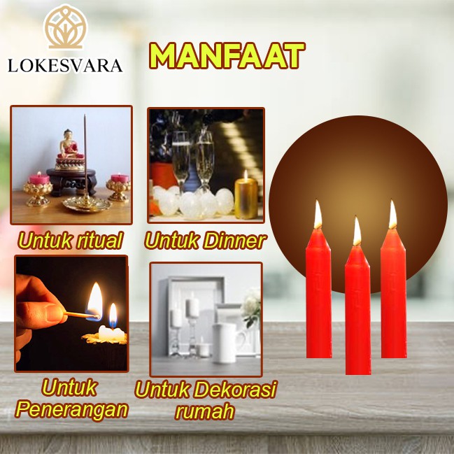 Lilin Sembahyang Parafin Sukhavati P80 Merah