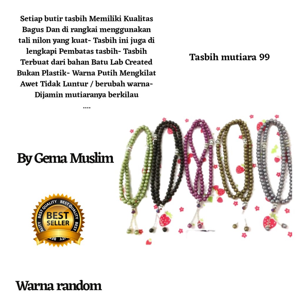 tasbih mutiara 99 isi 10 pcs