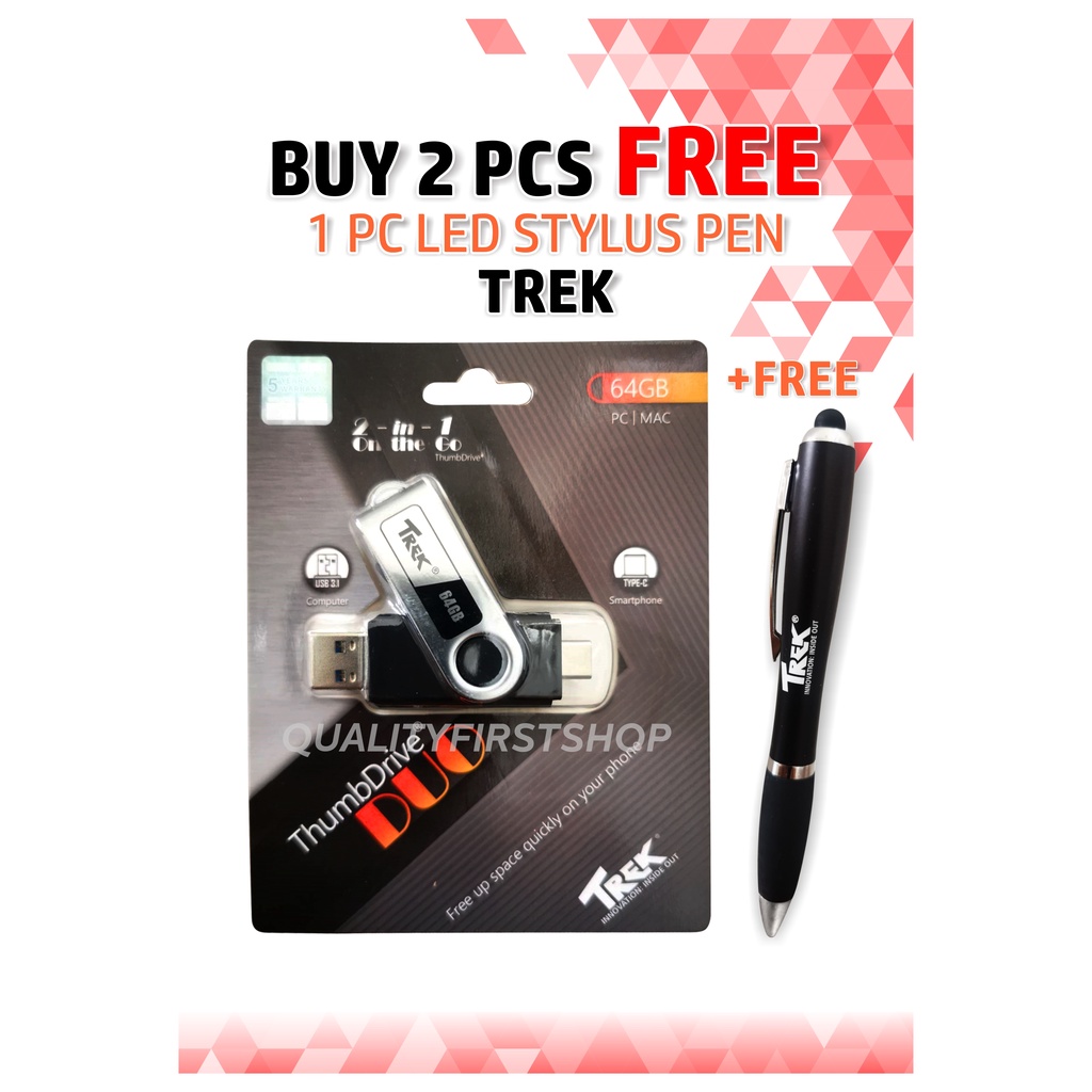 Flashdisk TREK OTG Dual Drive 64GB USB3.1 Type C &amp; Type A HighSpeed