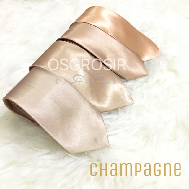 Dasi panjang longtie champagne coklat muda gold ready stok