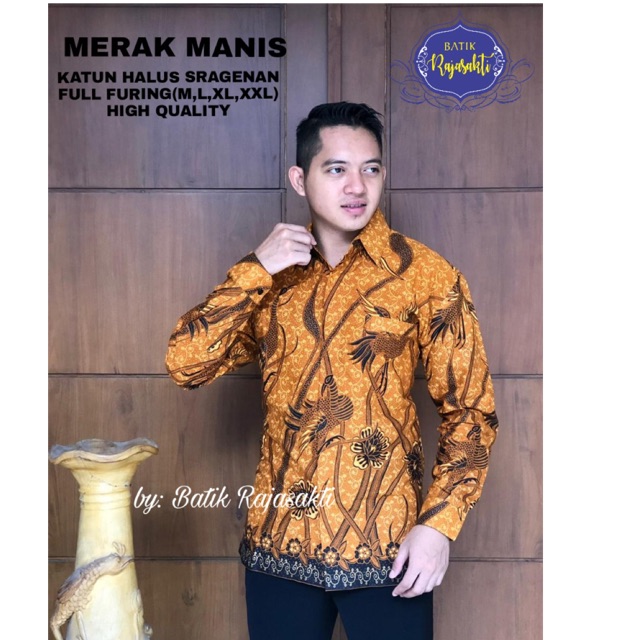 Batik Pria MERAK MANIS Katun Cabut Full Furing Termurah