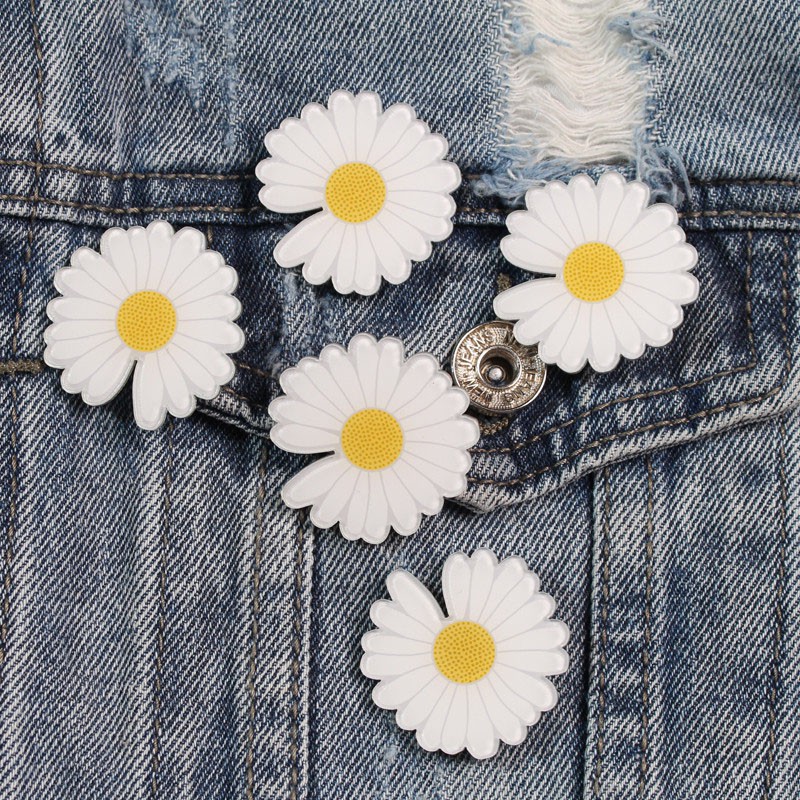 Bros Bentuk Bunga Matahari Daisy Bahan Akrilik Warna-Warni