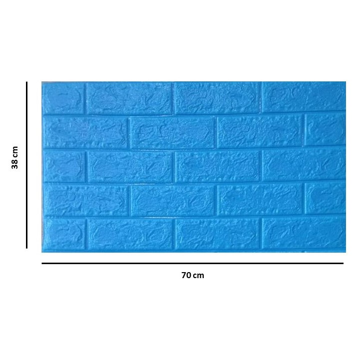 [COD] Wallpaper dinding foam sticker 3mm Timbul 3D motif Batu Bata Murah Warna Warni / Classic brick wallpaper foam 3D-Biru Tua