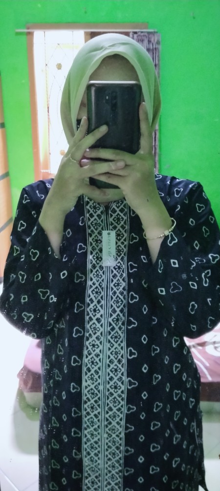 Shanaya Batik Tunik Nadya Batik Cap Garutan Hitam Zipper Depan