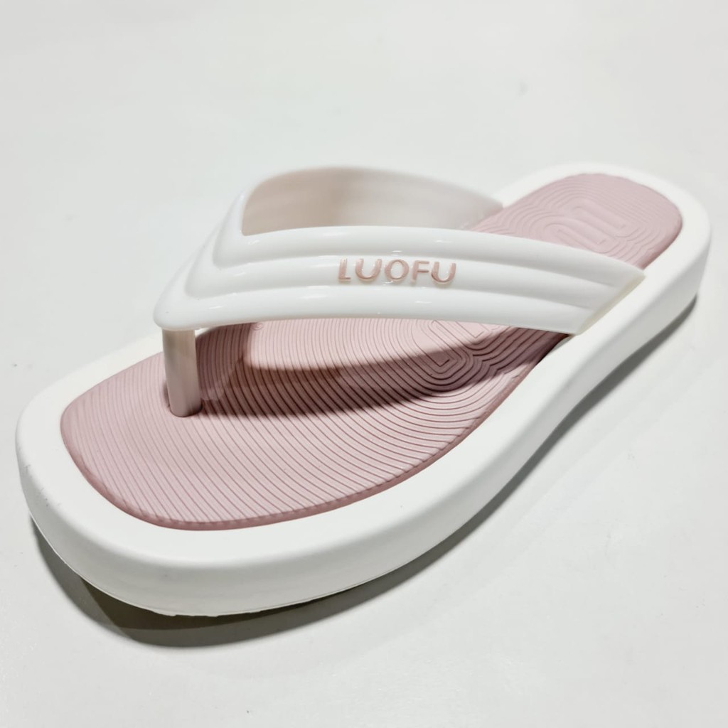 LUOFU ORIGINAL jelly sandal karet empuk murah jepit wanita import sendal cewek E7194A01S