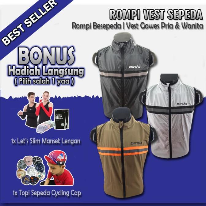 Vest Birdy - Rompi Gowes Sepeda Lipat BIRDY Pria Wanita Vest Reflektor