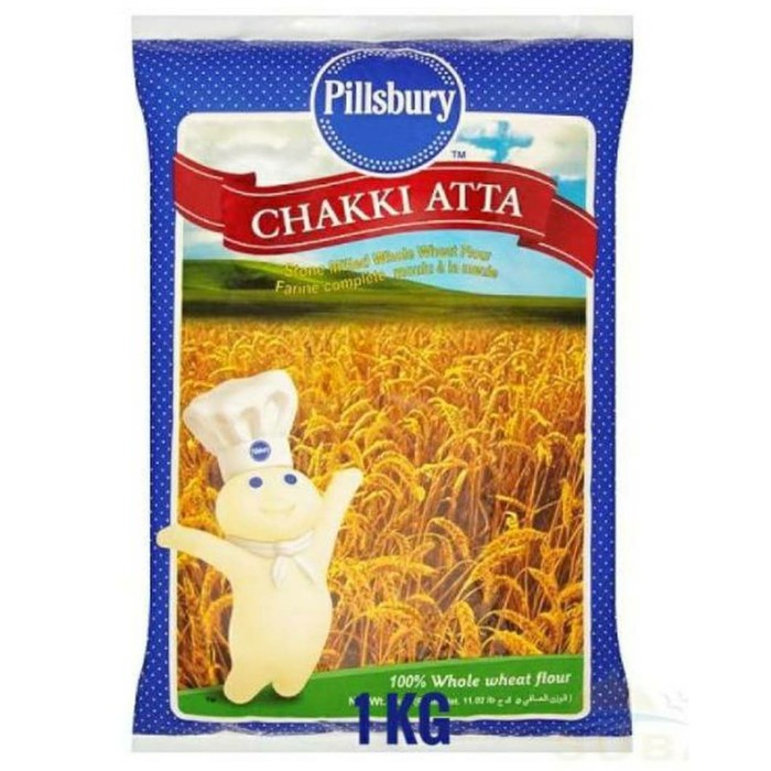 

Premium Whole Wheat Flour | Tepung Gandum Pillsbury Chakki Atta 1 KG