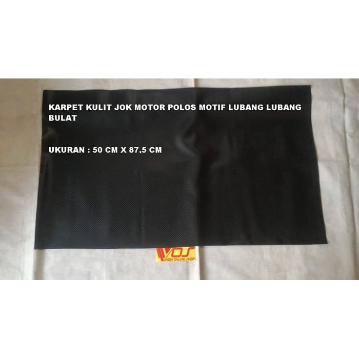KARPET KULIT JOK MOTOR POLOS MOTIF LUBANG LUBANG BULAT
