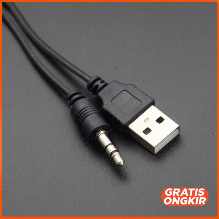 Mini USB ke USB AUX 3.5mm Audio Cabl A 02