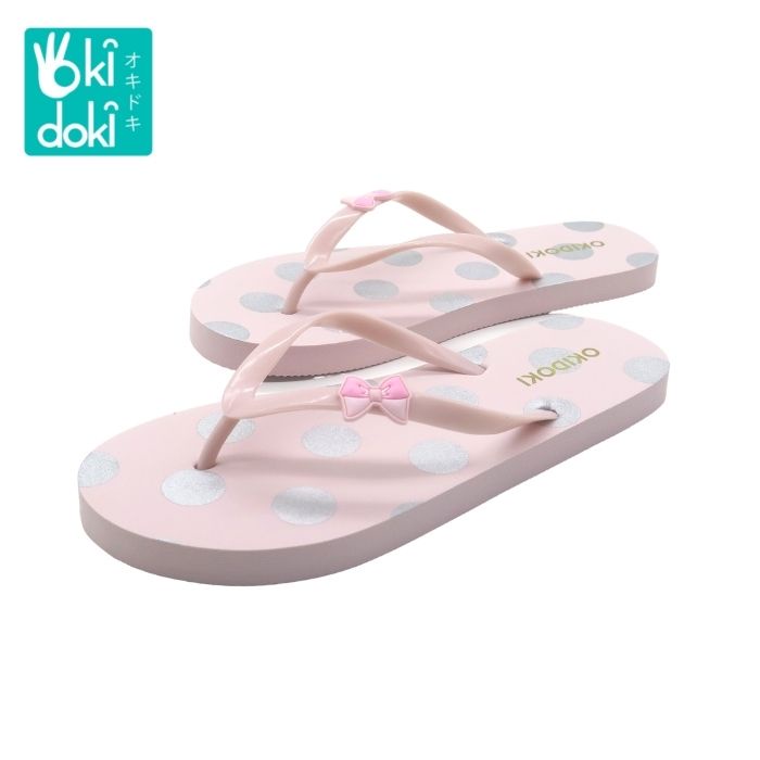 OKIDOKI Lady Slippers Polkdot Blue Pink 844280A - Sandal Wanita