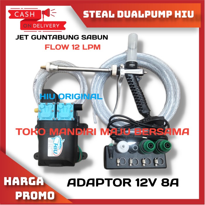 ALAT STEAM MOTOR DUAL PUMP HIU 12 LPM / MOBIL / JET GUN TABUNG SABUN