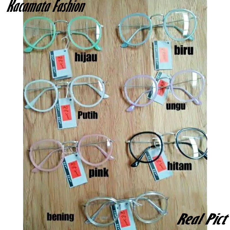 Kacamata frame bulat / kacamata gaya fashionable / kacamata wanita pria trendy sehari hari / kacamat