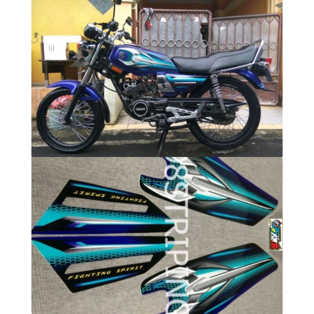 STRIPING RX KING BIRU TOSCA TAHUN 2007 STIKER LIS STANDAR ORI YAMAHA