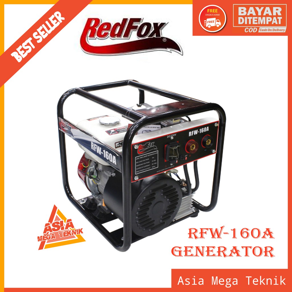 PROMO MESIN LAS GENERATOR SET GENSET REDFOX RFW 160 A BENSIN