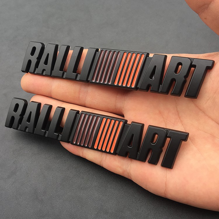 2pcs Stiker Emblem RALLIART Metal Untuk Fender Samping Mitsubishi