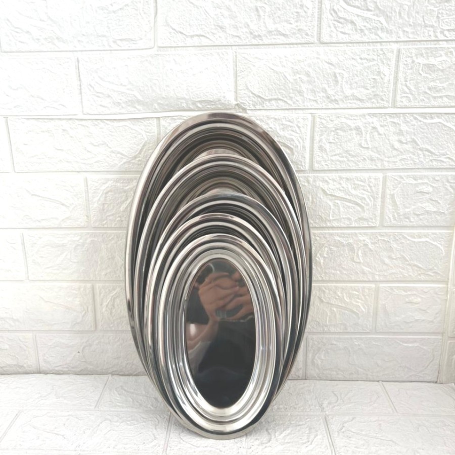 Piring Oval Piring Tim Ikan Piring Stainless Tebal Premium