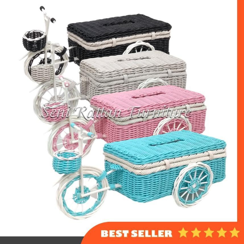 [PROMO] Tempat Tissue Sepeda Rotan Sintetis
