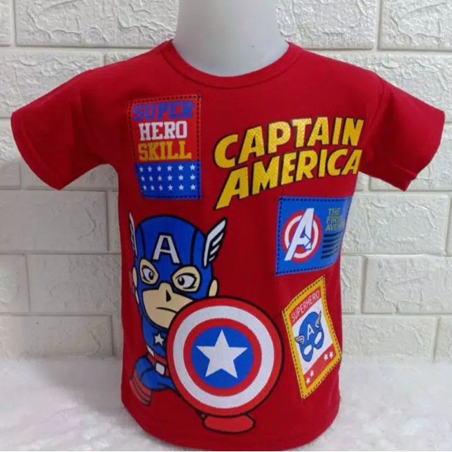 JAYA.Co Kaos Anak Laki Laki 1-10 Tahun / Captain America / Excavator