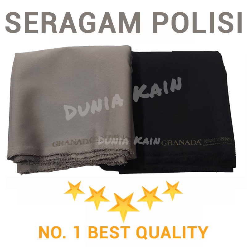 Bahan Kain Polos Pakaian Seragam Polri Polisi merek Granada bahan Hightwist (Harga per 0.5 meter) Ba