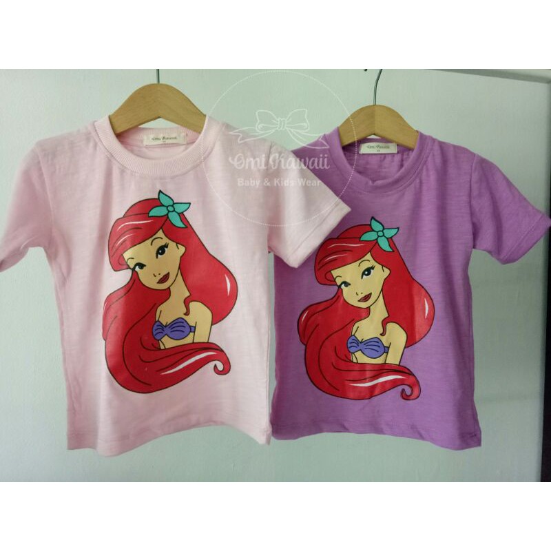 Kaos Anak / Kaos Karakter Kartun / Kaos Anak Distro / Kaos Anak Mermaid Ariel / Kaos Anak Perempuan