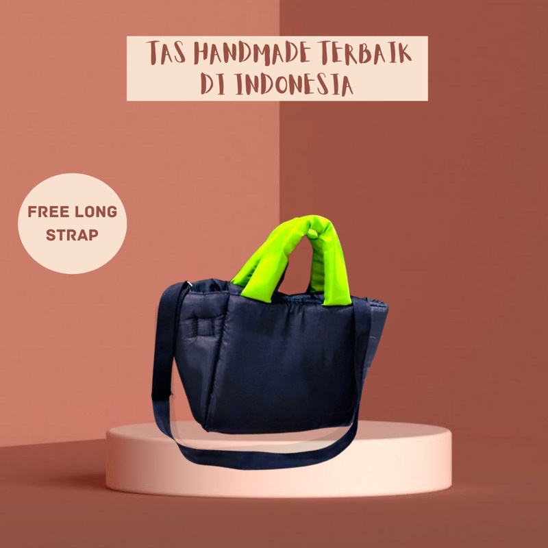 Pillow Bag Puff Mini Bag Black Neon Parasut Bag Fashion Totebag Mini Premium Bag Wanita - SHA BAG