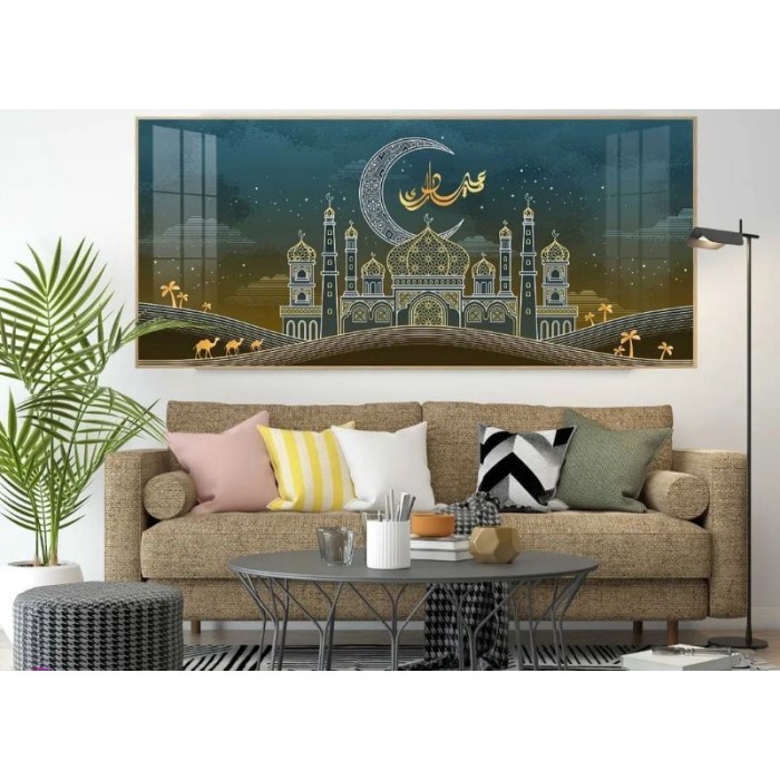 lukisan Porcelain 5d + diamond / lukisan muslim / lukisan mesjid - 40*60