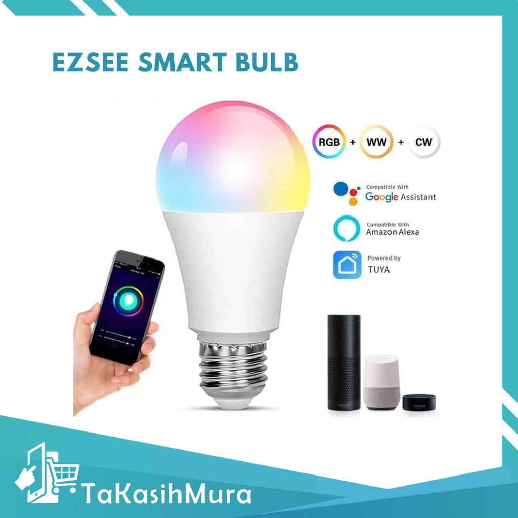 Ezsee LED Smart Light Bulb / Bohlam Wifi 10W Dimmable Wireless Remote