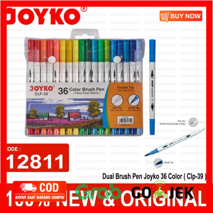 

(BISA COD) Dual Brush Pen Joyko 36 Color ( Clp-39 )