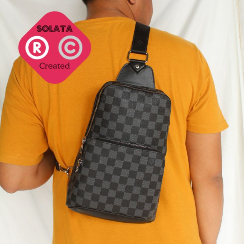 Tas Selempang LV Pria / Sling Bag Pria Wanita / WaistBag Pria / Body Bag Pria