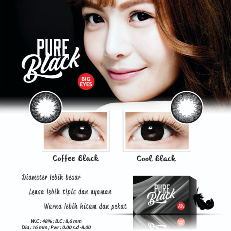 SOFTLENS PURE BLACK BY LIVING COLOR FREE LENSCASE