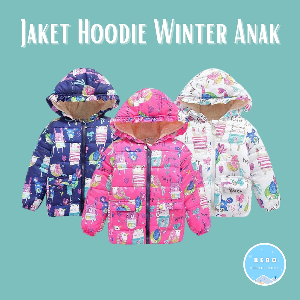 Warm jacket winter kids boy girl jaket hangat anak laki perempuan tebal dengan hoodie