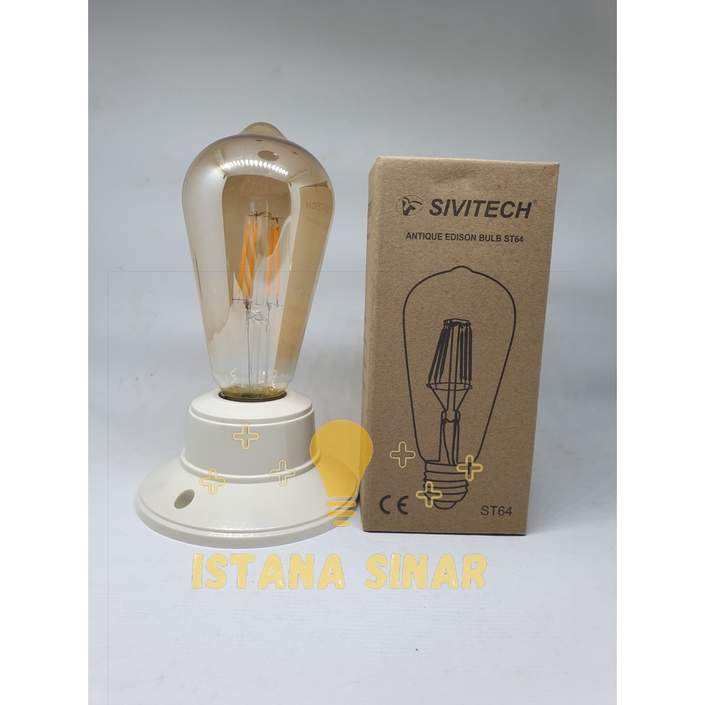 Lampu Filamen LED ST64 Bulb 4W bohlam 4 w watt pijar sivitech cafe OVAL