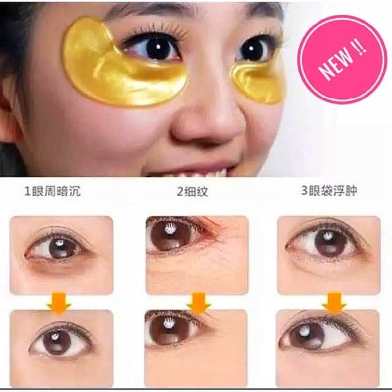 Gold Collagen Crystal Eye Mask Pink and Gold  masker mata emas